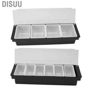 Disuu Bar Fruit Caddy Condiment Durable Plastic Transparent Lid Detachable Design Multifunction for Vege