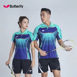 Butterfy ใหม่ เสื้อยืดโปโล แขนสั้น ลายปิงปอง แบบแห้งเร็ว สําหรับผู้ชาย และผู้หญิง เหมาะกับการเล่นกีฬา เทนนิส 2023