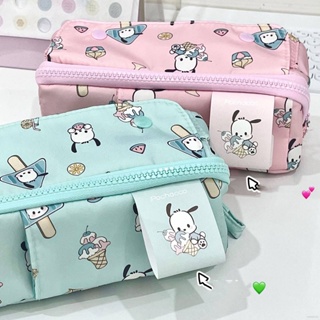 SANRIO กล่องดินสอ อเนกประสงค์ ลายการ์ตูนซานริโอ้ ปูนปักโครน่ารัก จุของได้เยอะ หลายชั้น สําหรับใส่เครื่องเขียนนักเรียน