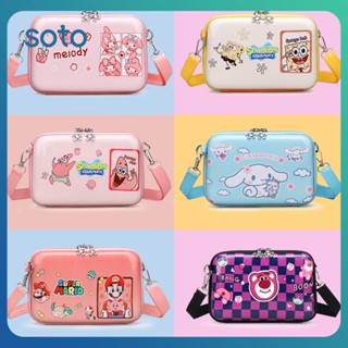 ♫ Sanrio Crossbody Bag Children Hard Shell Bag Shoulder Bags Kuromi Cinnamoroll Waterproof Coin Purse Hard Shell Messenger Bag