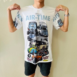 เสื้อยืดลายรถวินเทจคลาสิคพื้นสีขาวสุดสวย