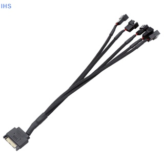 [IHS] สายเคเบิลแยกพัดลมระบายความร้อน 27 ซม. 12V SATA เป็นพอร์ตเชื่อมต่อ 3/4Pin สีดํา สําหรับคอมพิวเตอร์ PC Molex IDE