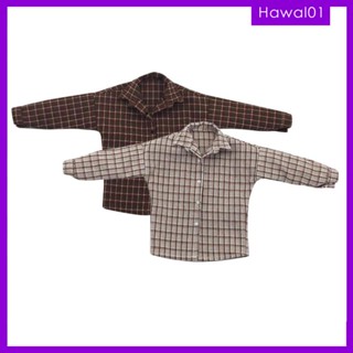 [Hawal] เสื้อเชิ้ต ลายสก๊อต สเกล 1/6 สําหรับตุ๊กตาฟิกเกอร์ 12 นิ้ว