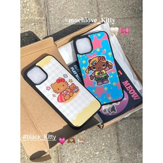 เคสโทรศัพท์มือถือหนัง ซิลิโคน ลายแมวฮาวาย สีดํา สําหรับ Iphone 14Promax 14Pro 14Plus 14 13Promax 13Pro 13 12Promax 12Pro 12 11Promax 11Pro 11 XSMAX XR 7Plus