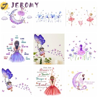 Jeromy สติกเกอร์ ลายหงส์บัลเล่ต์ ดอกไม้ ผีเสื้อ มีกาวในตัว ลอกออกได้ หลายแบบ สําหรับติดตกแต่งห้องนอน 1 2 ชิ้น ต่อชุด