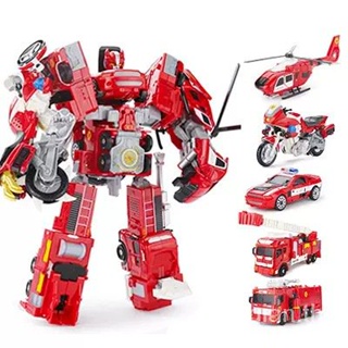New product special offer Kaiyu deformation toy alloy genuine five-in-one hot bath Fire Sea childrens fire truck helicopter ladder car model