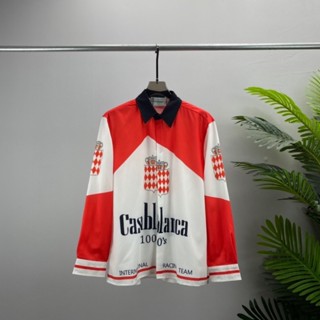 UHUN CASABLANCA fashion brand European goods foreign trade long-sleeved shirt mens letter printed pattern mens and womens same shirt spot cardigan