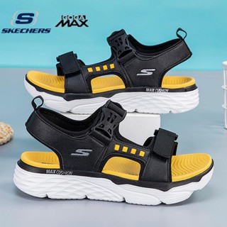 【ใหม่】Skechers_ Max CUSHION รองเท้าแตะลําลอง น้ําหนักเบา ขนาดใหญ่ สําหรับผู้ชาย เหมาะกับการเล่นโยคะ 2023