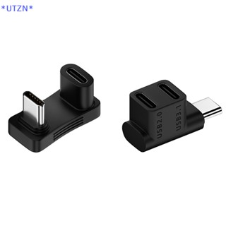 Utzn&gt; อะแดปเตอร์ขยาย USB C 10Gbps 2 In 1 90 องศา PD 100W มุมขวา เร็ว