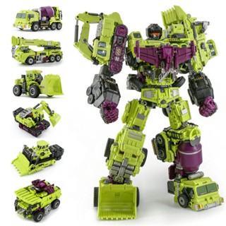 FIGHT 6 IN 1 Big Devastator Predaking Transformation Toys KO GT Cool Anime Action Figure Model Truck Robot Car Kid Boy Gift