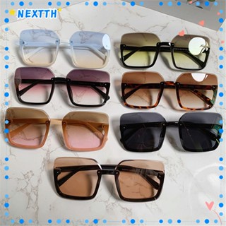 Nextshop แว่นตากันแดด กรอบสี่เหลี่ยม ขนาดใหญ่ หรูหรา กัน UV400 สไตล์วินเทจ แฟชั่นสําหรับสตรี