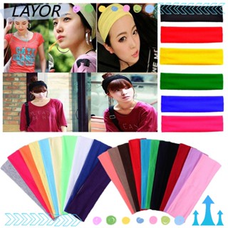 Lay ที่คาดผม แบบยืดหยุ่น 19 สี อุปกรณ์เสริม สําหรับเต้นรํา เล่นโยคะ กลางแจ้ง