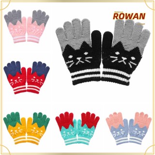 Rowans ถุงมือเด็กทารก 4-10 ปี ฤดูหนาว อบอุ่น หนา ถุงมือเด็กน่ารัก