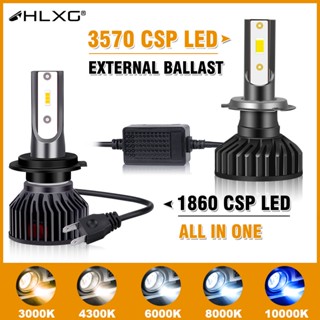 【Super Bright】หลอดไฟตัดหมอก HLXG Turbo H7 Led H4 H1 H11 HB4 HB3 9005 9006 12V 6000K 4300K สําหรับรถยนต์ รถจักรยานยนต์