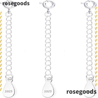 Rosegoods1 สร้อยคอเงินสเตอร์ลิง ต่อขยายสร้อยข้อเท้า เครื่องประดับ สําหรับผู้หญิง