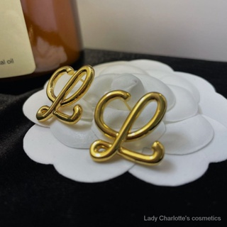 [0724] Eh Loe * Wo Brand L Letters High Sense Special-Interest Design Golden Exaggerated Light Luxury French Style Female Earrings New Fashion Ear Studs ODHW