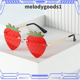 MELODYGOODS1 แว่นตากันแดด สตรอเบอร์รี่ แว่นตาเทศกาลที่ไม่ซ้ําใคร Rave