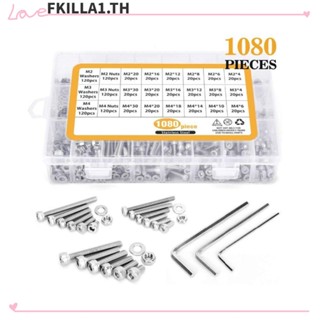 FACCFKI 1080PCS Screws Bolts and Nuts, 304 Stainless Steel