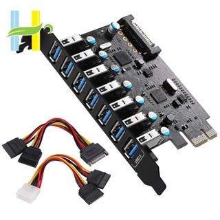 การ์ดขยาย PCIe เป็น USB 3.0 (7 พอร์ต USB A) PCI Express USB ภายใน SATA