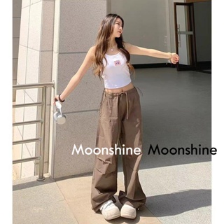 Moon  กางเกงขายาว คาร์โก้ กางเกง เชือกอเมริกันคลาสิค Cargo pants 2023 NEW 072414 Stylish สบาย High quality ทันสมัย A90M08K 36Z230909