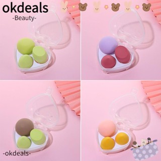 OKDEALS พัฟแต่งหน้า รูปทรงพีช 3 ชิ้น