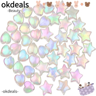 OKDEALS ลูกปัดอะคริลิค รูปหัวใจ ขนาดเล็ก 9 มม. 11 มม. 200 ชิ้น