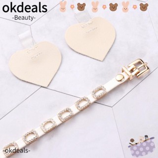 OKDEALS สายคล้องรองเท้าส้นสูง หนัง PU สีพื้น 1 คู่