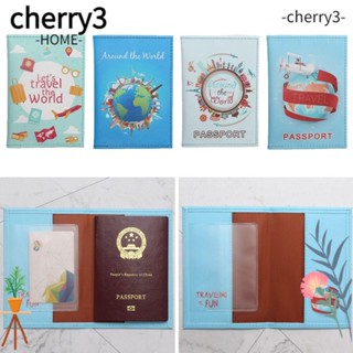 CHERRY3 ปกหนังสือเดินทาง, ทัวร์รอบแผนที่โลก คลิปหนังสือเดินทาง, กระเป๋าหนังสือเดินทาง หนัง PU คุณภาพสูง สําหรับผู้หญิง