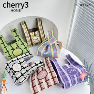 CHERRY3 กระเป๋าถือ ผ้าถัก แฮนด์เมด สําหรับผู้หญิง