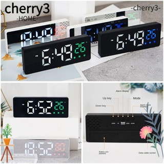 CHERRY3 นาฬิกาปลุกดิจิทัล LED มีไฟแบ็คไลท์ บอกตัวเลข แนวสร้างสรรค์