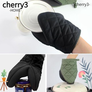 Cherry3 ถุงมือเตาอบ ถุงมือปากเป็ด ทนความร้อน ถุงมือไมโครเวฟ หนา กันลื่น เชือกแขวน การออกแบบ ป้องกันการลวก ถุงมือครัว