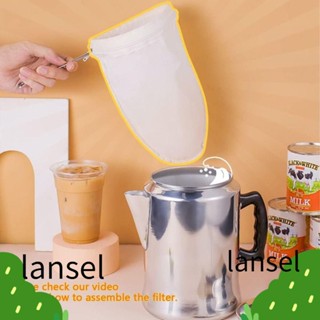 Lansel ที่กรองกาแฟ 3 ชิ้น, ที่กรองผ้าฝ้าย สเตนเลส พร้อมซิป, ชุดที่กรองนม เปลี่ยนได้ สําหรับร้านกาแฟ