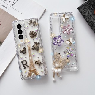 เคสโทรศัพท์มือถือ กันกระแทก ลายผีเสื้อ ประดับเพชร สําหรับ Samsung Galaxy Z Flod 4 5G Z Fold2 Fold3