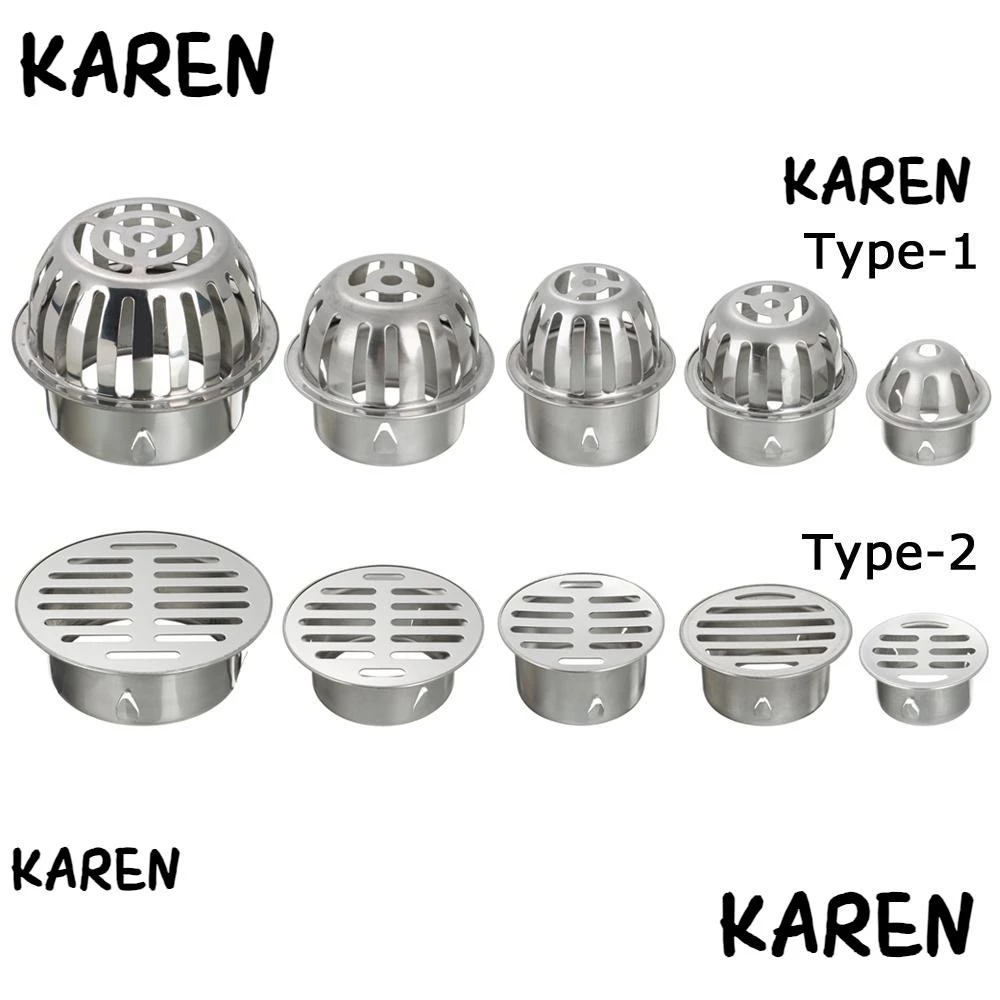 Karen ฝาครอบท่อระบายน้ํา สเตนเลส กันฝน ทนทาน สําหรับระเบียง กลางแจ้ง