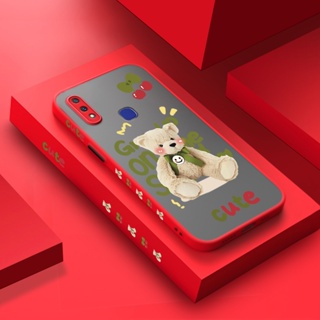 สําหรับ VIVO V11i Z3 Z3i เคสการ์ตูนหมีน่ารัก ตุ๊กตาหมี ดีไซน์ใหม่ กันกระแทก เคสโทรศัพท์แข็ง ขอบซิลิโคน รูปแบบการป้องกัน เคส