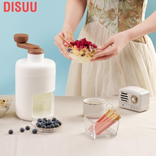 Disuu Hand Crank Ice Crusher Multipurpose Food Grade Mini Snow Cone Machine for Home Use White