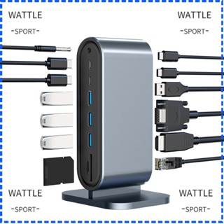 Wattle 14 in 1 ฮับ Type C แนวตั้ง 4K HDMI TF สําหรับอ่านหนังสือ