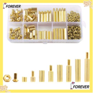 Forever น็อตสกรู ตัวผู้ ตัวเมีย PCB หกเหลี่ยม ทองเหลือง M4 สีทอง DIY 180 ชิ้น