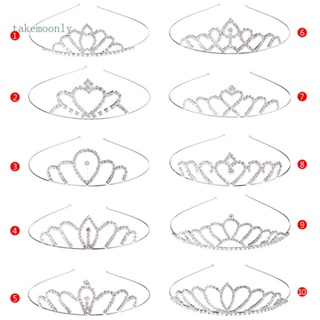 Tak มงกุฎคาดผม ประดับพลอยเทียม สไตล์เจ้าหญิง สวยหรู แฟชั่น สําหรับเด็ก