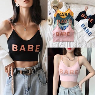 เสื้อครอป สายเดี่ยว ปรับสายได้ มีบราในตัว ใส่สบาย เสื้อแฟชั่น
