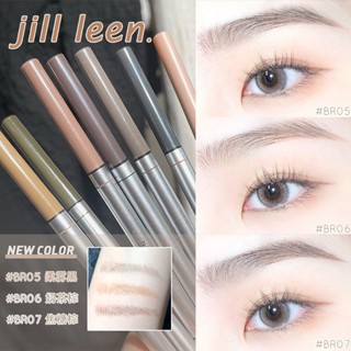 Jill LEEN ดินสอเขียนคิ้ว กันน้ํา และกันเหงื่อ สีธรรมชาติ ไม่โกนหัวบาง เกลียวแปรง สําหรับผู้เริ่มต้น