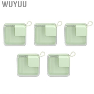 Wuyuu Clear Small Plastic Container  Green Seamless Edge 5pcs Hanging Hole Storage Box Portable Gland Design for Makeup Necklaces