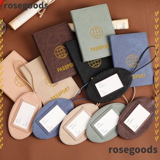 Rosegoods1 ที่ใส่บัตรเครดิต ID, ที่อยู่ ID หนัง PU, ปกหนังสือเดินทาง, อุปกรณ์การเดินทาง แบบพกพา กันน้ํา แท็กกระเป๋าเดินทาง ผู้หญิง ผู้ชาย