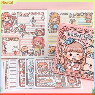 {Newcat} สติกเกอร์ ลายการ์ตูนนางฟ้า ดอกไม้น่ารัก มีกาวในตัว สําหรับติดตกแต่งสมุดโน้ต บ้าน 14 ชิ้น