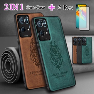 2 IN 1 เคสโทรศัพท์หนัง เซรามิค กันรอยหน้าจอ ทรงโค้ง พร้อมฟิล์มเซรามิค สําหรับ OPPO Reno 7 Pro 5G