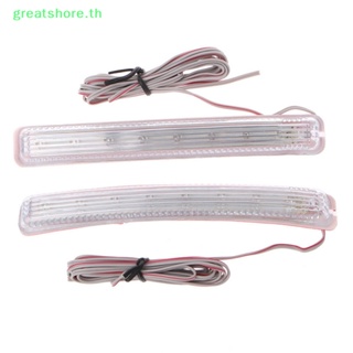 Greatshore หลอดไฟ LED 9 SMD12V สีเหลืองอําพัน สําหรับติดกระจกมองหลังรถยนต์ 2 ชิ้น