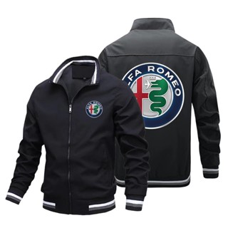 Alfa Romeo LOGO baseball uniform car shop custom work clothes Giulia Stelvio MiTo Giulietta 4C 8C outdoor driving stand collar large size long-sleeved sweater Aviator Jacket