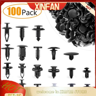 Xinfan ตัวยึดหมุดเข็มขัดรถยนต์ แบบพลาสติก 10 ขนาด 100 ชิ้น