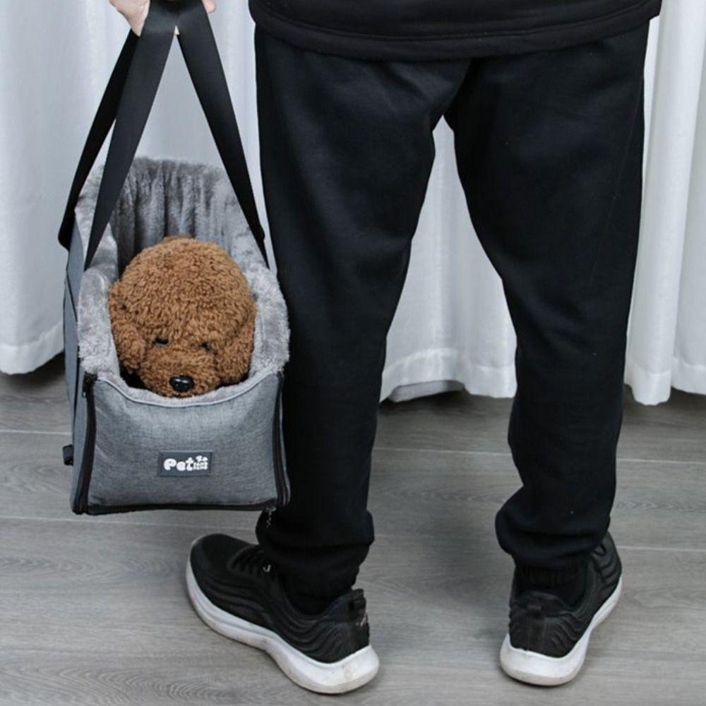 Aomsom เบาะที่นั่งรถยนต์ ผ้าลินิน ผ้าฟลีซ แบบพกพา ซักทําความสะอาดได้ สําหรับสัตว์เลี้ยง สุนัข แมว - รูปที่ 6