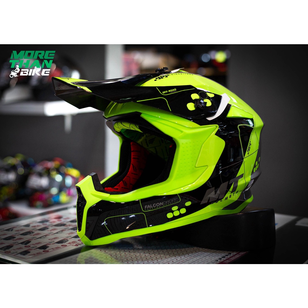 หมวกกันน็อค MT รุ่น FALCON ลาย Drop Gloss Fluor/Yellow (สินค้ามีตำหนิ สอบถามก่อนสั่งซื้อ)